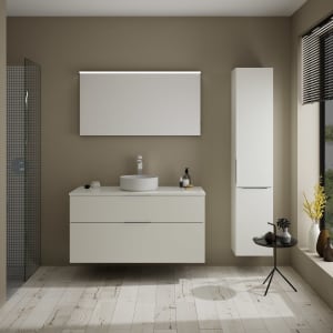 burgbad Eqio Waschtischunterschrank mit Konsolenplatte 120 cm, mit Griff G0146