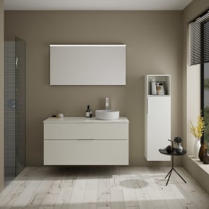 burgbad Eqio Waschtischunterschrank mit Konsolenplatte 120 cm, rechts, mit Griff G0146