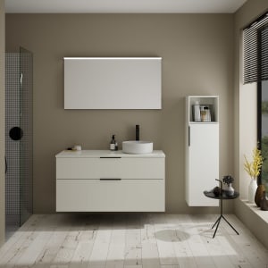 burgbad Eqio Waschtischunterschrank mit Konsolenplatte 120 cm, rechts, mit Griff G0200