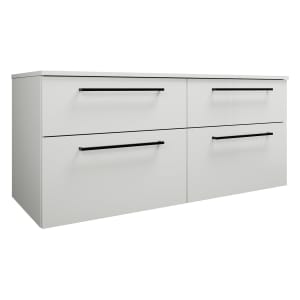 burgbad Eqio Waschtischunterschrank mit Konsolenplatte 140 cm, links, mit Stangengriff G0234