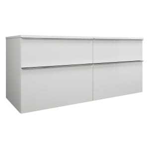 burgbad Eqio Waschtischunterschrank mit Konsolenplatte 140 cm, links, mit Griffleiste G0251
