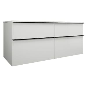 burgbad Eqio Waschtischunterschrank mit Konsolenplatte 140 cm, rechts, mit Griffleiste G0252