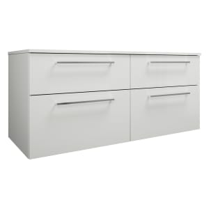 burgbad Eqio Waschtischunterschrank mit Konsolenplatte 140 cm, rechts, mit Stangengriff P95