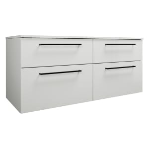 burgbad Eqio Waschtischunterschrank mit Konsolenplatte 140 cm, links und rechts, mit Stangengriff G0234