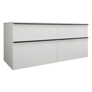 burgbad Eqio Waschtischunterschrank mit Konsolenplatte 140 cm, links und rechts, mit Griffleiste G0252