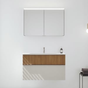 burgbad Fiumo 2.0 Badmöbelset 102 cm mit Waschtisch mit Unterschrank mit Griff G0146 und Spiegelschrank