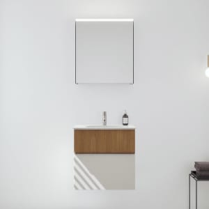 burgbad Fiumo 2.0 Badmöbelset 62 cm mit Waschtisch mit Unterschrank mit Griff G0146 und Spiegelschrank