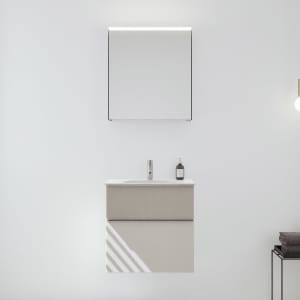 burgbad Fiumo 2.0 Badmöbelset 62 cm mit Waschtisch mit Unterschrank mit Griff G0146 und Spiegelschrank