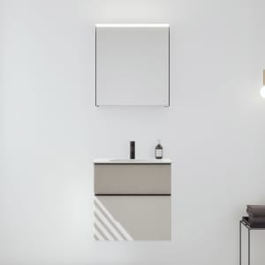 burgbad Fiumo 2.0 Badmöbelset 62 cm mit Waschtisch mit Unterschrank mit Griff G0200 und Spiegelschrank