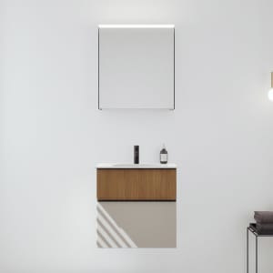 burgbad Fiumo 2.0 Badmöbelset 62 cm mit Waschtisch mit Unterschrank mit Griff G0200 und Spiegelschrank