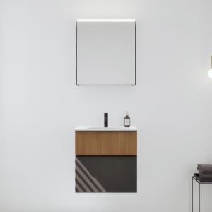 burgbad Fiumo 2.0 Badmöbelset 62 cm mit Waschtisch mit Unterschrank mit Griff G0200 und Spiegelschrank