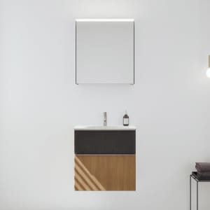 burgbad Fiumo 2.0 Badmöbelset 62 cm mit Waschtisch mit Unterschrank mit Griff G0146 und Spiegelschrank