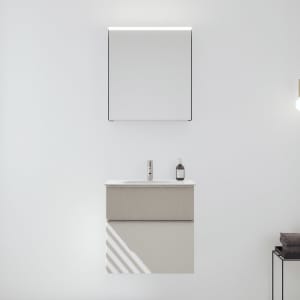 burgbad Fiumo 2.0 Badmöbelset 62 cm mit Waschtisch mit Unterschrank mit Griff G0146 und Spiegelschrank