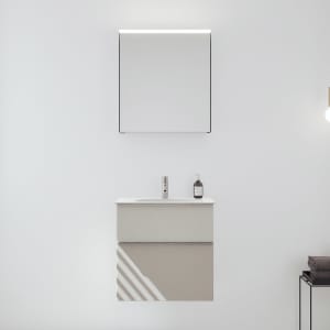 burgbad Fiumo 2.0 Badmöbelset 62 cm mit Waschtisch mit Unterschrank mit Griff G0146 und Spiegelschrank