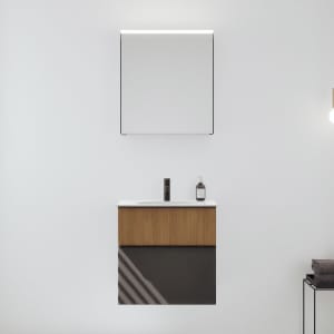 burgbad Fiumo 2.0 Badmöbelset 62 cm mit Waschtisch mit Unterschrank mit Griff G0200 und Spiegelschrank