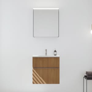 burgbad Fiumo 2.0 Badmöbelset 62 cm mit Waschtisch mit Unterschrank mit Griff G0146 und Spiegelschrank