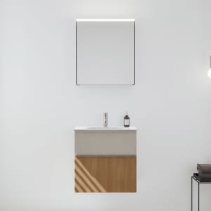 burgbad Fiumo 2.0 Badmöbelset 62 cm mit Waschtisch mit Unterschrank mit Griff G0146 und Spiegelschrank