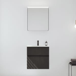 burgbad Fiumo 2.0 Badmöbelset 62 cm mit Waschtisch mit Unterschrank mit Griff G0200 und Spiegelschrank