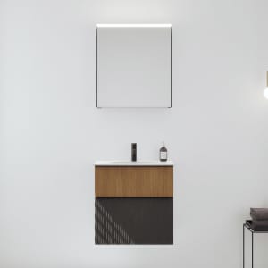 burgbad Fiumo 2.0 Badmöbelset 62 cm mit Waschtisch mit Unterschrank mit Griff G0200 und Spiegelschrank