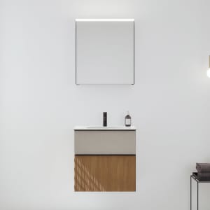 burgbad Fiumo 2.0 Badmöbelset 62 cm mit Waschtisch mit Unterschrank mit Griff G0200 und Spiegelschrank