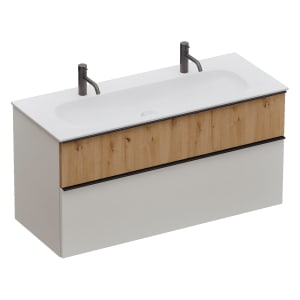 burgbad Fiumo 2.0 Mineralguss-Waschtisch mit Waschtischunterschrank 122 cm, mit Griff G0200