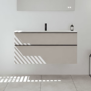 burgbad Fiumo 2.0 Mineralguss-Waschtisch mit Waschtischunterschrank 122 cm, mit Griff G0200