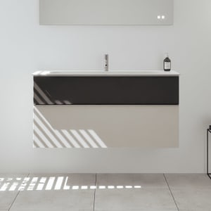 burgbad Fiumo 2.0 Mineralguss-Waschtisch mit Waschtischunterschrank 122 cm, mit Griff G0146