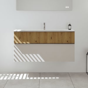 burgbad Fiumo 2.0 Mineralguss-Waschtisch mit Waschtischunterschrank 122 cm, mit Griff G0146