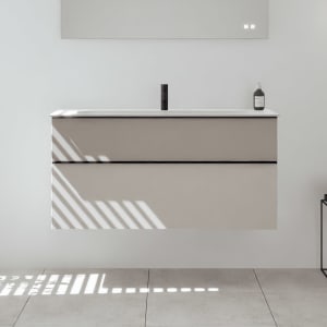 burgbad Fiumo 2.0 Mineralguss-Waschtisch mit Waschtischunterschrank 122 cm, mit Griff G0200