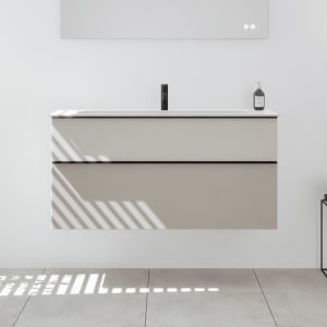 burgbad Fiumo 2.0 Mineralguss-Waschtisch mit Waschtischunterschrank 122 cm, mit Griff G0200