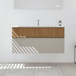 burgbad Fiumo 2.0 Mineralguss-Waschtisch mit Waschtischunterschrank 122 cm, mit Griff G0146