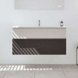 burgbad Fiumo 2.0 Mineralguss-Waschtisch mit Waschtischunterschrank 122 cm, mit Griff G0146