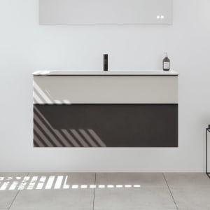 burgbad Fiumo 2.0 Mineralguss-Waschtisch mit Waschtischunterschrank 122 cm, mit Griff G0200