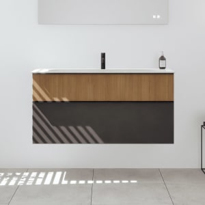 burgbad Fiumo 2.0 Mineralguss-Waschtisch mit Waschtischunterschrank 122 cm, mit Griff G0200