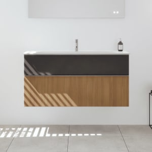 burgbad Fiumo 2.0 Mineralguss-Waschtisch mit Waschtischunterschrank 122 cm, mit Griff G0146