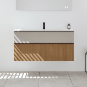 burgbad Fiumo 2.0 Mineralguss-Waschtisch mit Waschtischunterschrank 122 cm, mit Griff G0200