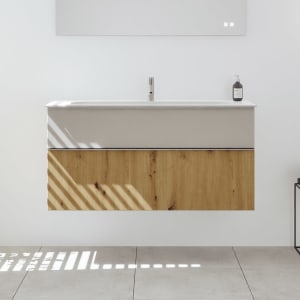 burgbad Fiumo 2.0 Mineralguss-Waschtisch mit Waschtischunterschrank 122 cm, mit Griff G0146