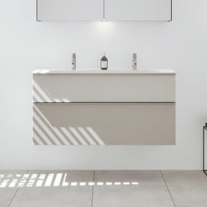 burgbad Fiumo 2.0 Mineralguss-Waschtisch mit Waschtischunterschrank 122 cm, mit Griff G0146