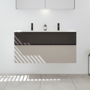 burgbad Fiumo 2.0 Mineralguss-Waschtisch mit Waschtischunterschrank 122 cm, mit Griff G0200