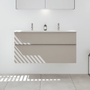 burgbad Fiumo 2.0 Mineralguss-Waschtisch mit Waschtischunterschrank 122 cm, mit Griff G0146