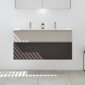 burgbad Fiumo 2.0 Mineralguss-Waschtisch mit Waschtischunterschrank 122 cm, mit Griff G0146