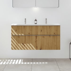 burgbad Fiumo 2.0 Mineralguss-Waschtisch mit Waschtischunterschrank 122 cm, mit Griff G0146