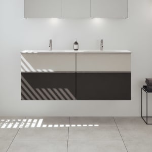 burgbad Fiumo 2.0 Mineralguss-Waschtisch mit Waschtischunterschrank 142 cm, mit Griff G0146