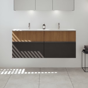 burgbad Fiumo 2.0 Mineralguss-Waschtisch mit Waschtischunterschrank 142 cm, mit Griff G0146