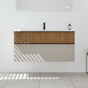 burgbad Fiumo 2.0 Mineralguss-Waschtisch mit Waschtischunterschrank 122 cm, mit Griff G0200