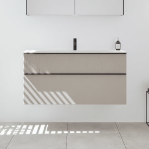 burgbad Fiumo 2.0 Mineralguss-Waschtisch mit Waschtischunterschrank 122 cm, mit Griff G0200