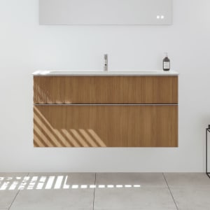 burgbad Fiumo 2.0 Mineralguss-Waschtisch mit Waschtischunterschrank 122 cm, mit Griff G0146