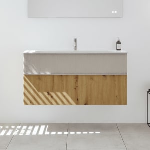 burgbad Fiumo 2.0 Mineralguss-Waschtisch mit Waschtischunterschrank 122 cm, mit Griff G0146