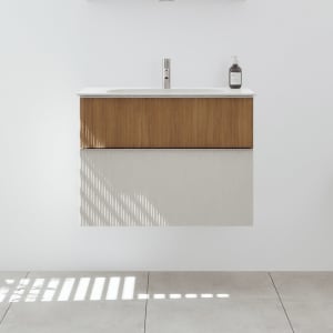 burgbad Fiumo 2.0 Mineralguss-Waschtisch mit Waschtischunterschrank 82 cm, mit Griff G0146