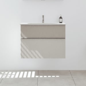 burgbad Fiumo 2.0 Mineralguss-Waschtisch mit Waschtischunterschrank 82 cm, mit Griff G0146